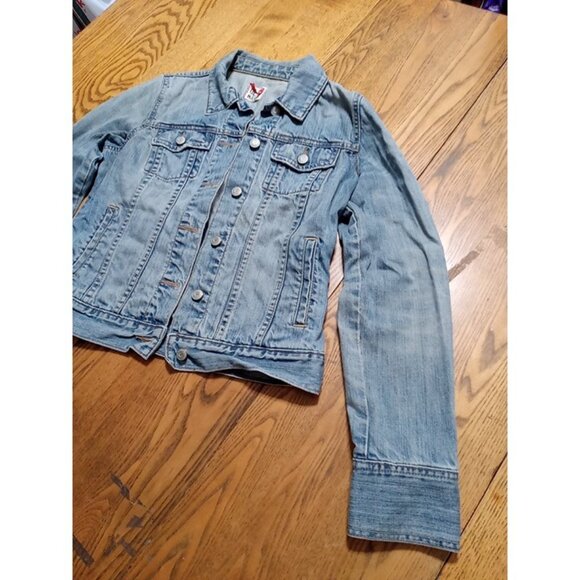 OLD NAVY Denim Jacket Jeans Womens MEDIUM Denim BLUE Preowned Summer Spring - Picture 2 of 12